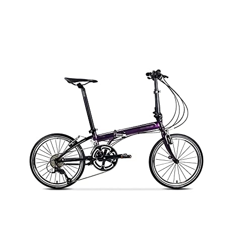 Vélos pliant : Mens Bicycle Folding Bicycle Dahon Bike Chrome Molybdenum Steel Frame 20 inches Base (Color : White) (Purple)