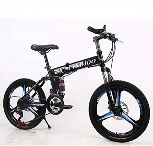 Vélos pliant : MJY Vélo 20 'VTT Vélos pliants, avec 3 rayons Double frein à disque Suspension complète antidérapant, fourche à Suspension 6-24, Bleu
