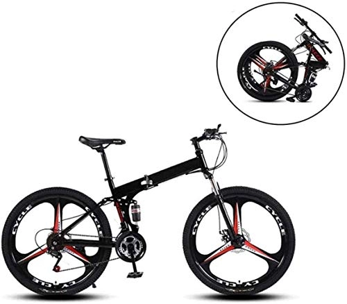 Vélos pliant : MJY Vélo 26 pouces VTT, cadre pliant en acier à haute teneur en carbone à vitesse variable Double absorption des chocs trois roues de coupe vélo pliable 7-2, 24 vitesses