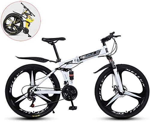 Vélos pliant : MJY Vélo Hommes Vélo de montagne, vélos pliants en acier au carbone de 26 pouces, vélo adulte à vitesse variable à double choc, roue intégrée à 3 couteaux 7-2), 26 po (27 vitesses)