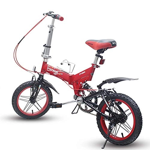 Vélos pliant : MJY Vélo pliant pour hommes et femmes, Mini vélo de montagne pliable de 14 pouces, vélo de banlieue à cadre renforcé en acier à haute teneur en carbone portable léger, rouge
