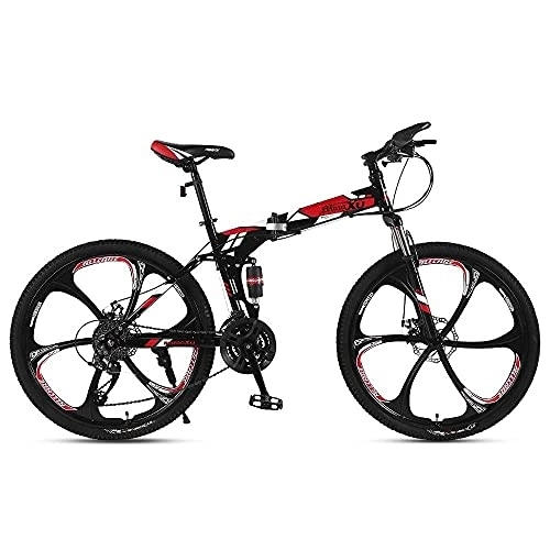 Vélos pliant : MQJ Vélos de Montagne Hardtail Mountain High Carbon Steel Cadre Discours 24 / 26 Pouces 21 / 24 / 27 Vélo Complète Boîte de Vitesse Vélo Pliante, B, 24 Pouces 27 Vitesse