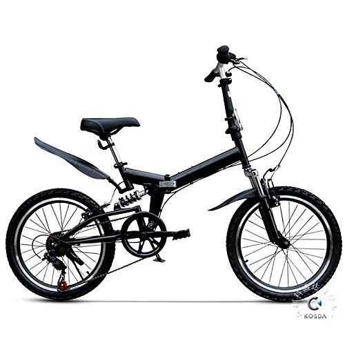 Vélos pliant : MTTKTTBD Portable Pliable Vélos, First Class Folding Bike avec Double Frein à Disque, Double Système Antichoc, Adulte Pliable VTT pour City Riding et Navettage, 6 Vitesses 20" Roues