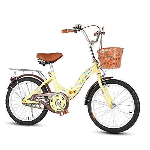 Vélos pliant : MYRCLMY Vélos Pliants Vélo Pliant Portable Étudiant Vélo Haut en Acier Au Carbone Vélo Pliant Vélos pour Hommes Et Femmes 100 Kg De Charge, Rouge, Jaune, C, 22inch