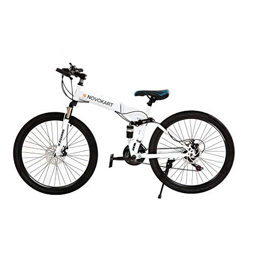Vélos pliant : Novokart Vélo Pliable, Bike Unisexe Adulte, Blanc, 21 Stage Shift