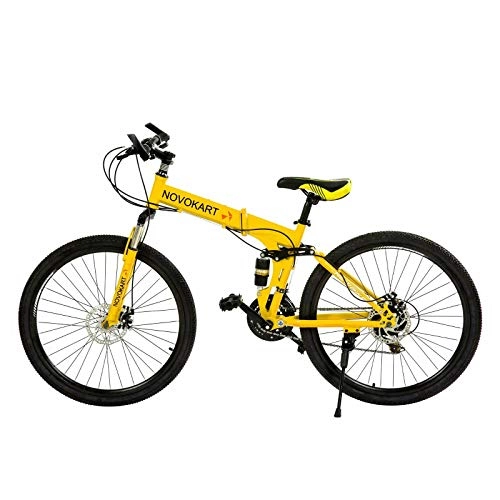 Vélos pliant : Novokart Vélo Pliable pour Adulte Unisexe Jaune 21 Vitesses