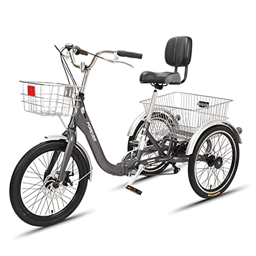 Vélos pliant : OHHG Vélo croisière Trois Roues Tricycle Pliant Adultes avec Panier Chargement Adultes, Exercice Pique-Nique, activités Plein air (Taille: Noir)