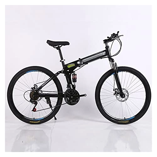 Vélos pliant : paritariny Complete Cruiser Bikes, Vélo de Montagne Vélo 24 et 26 Pouces 24 / 27 / 30 Vitesse Pliante Vélo Vélo Adulte Double Disque Vélo Vélo Vélo Vélo (Color : Black, Size : 24)