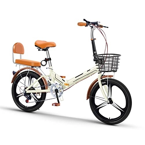 Vélos pliant : Petit Vélo Portable, Velo Pliable, Vitesse Variable Voiture D'étudiant De Vélo Pliant Femelle Adulte pour Adultes 20 Pouces, Jaune