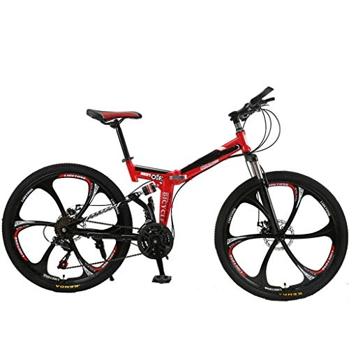 Vélos pliant : PHY Overdrive vélo Pliant de vélo de Montagne de Queue Dur 26 « Roue 21 / 24 Vitesse Bicyclette Rouge, 21 Speed