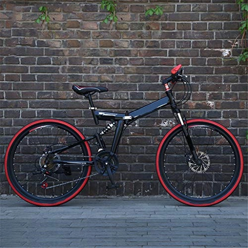 Vélos pliant : PHY Vélos Overdrive Hardtail VTT 24 / 26 Pouces 21 Vitesse Pliante Noir Cycle avec Freins à disques, 26 inch