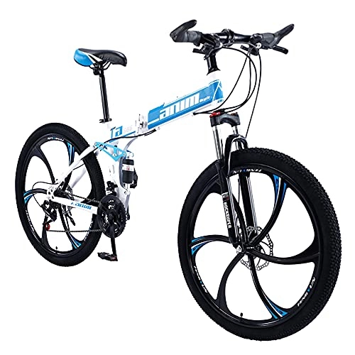 Vélos pliant : PIAOLIGN Vélo 27 Vitesses Vélos Bleus, avec Résistance Antidérapante Résistante à l'usure, Roue Double Montagne Pliante Vélo De Vélo Léger Ergonomique pour Hommes Ou Femmes