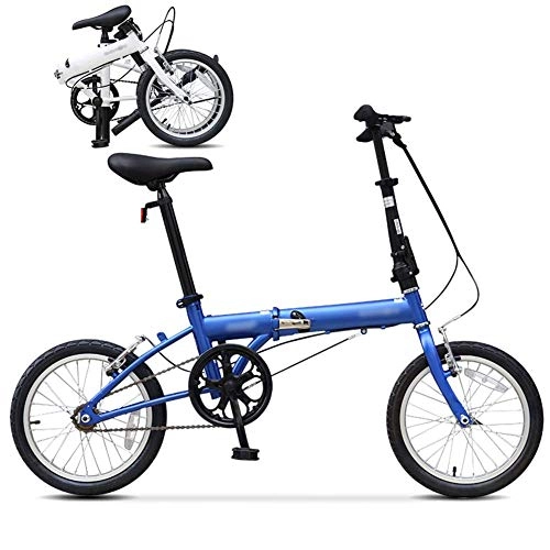 Vélos pliant : Pliable vélo 16 Pouces, Pliant de vélo de Montagne, vélo légère Unisexe Banlieue, VTT Vélo (Color : Blue)