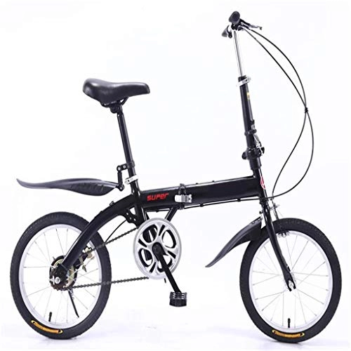 Vélos pliant : Pliant Cadre en Aluminium Vélo Léger pour Les Enfants Hommes Et Les Femmes Fold Bike16 Pouces, Noir