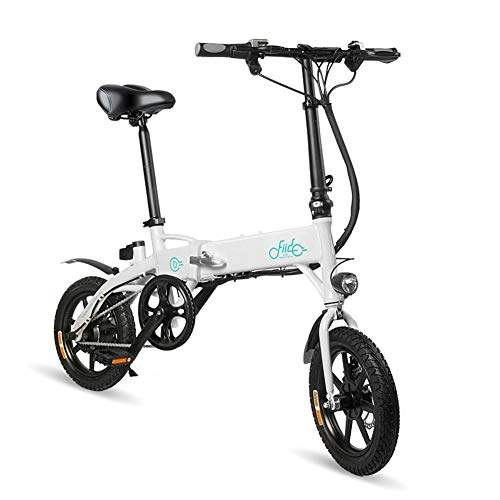 Vélos pliant : Ploufer Folding Electric Bicycle, Mini Small Scooter Bike Mate, Lithium Battery Adult Men and Women Ultra Light and Convenient E-Bike, Boosting Mileage Up to 25km / h, 130 x 58 x 95cm