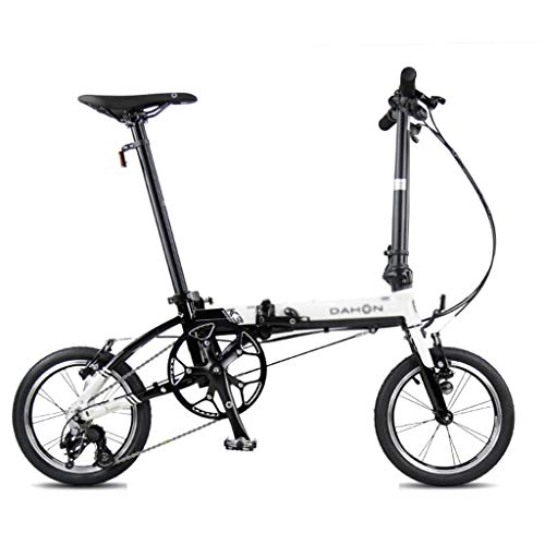 Vélos pliant : Pocket bikes sportives Vélo Pliant vélo Unisexe 14 Pouces Petite Roue vélo Portable 3 Vitesses vélo (Color : Blanc, Size : 120 * 34 * 91cm)