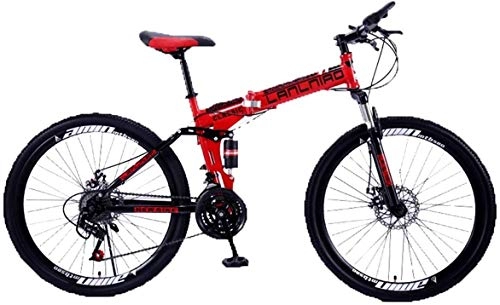 Vélos pliant : Qianqiusui 26" VTT Pliant VTT, Double Suspension vélo, 27 Vitesses Shimano Gears VTT, 9, 21Speed (Color : 8, Size : 21Speed)