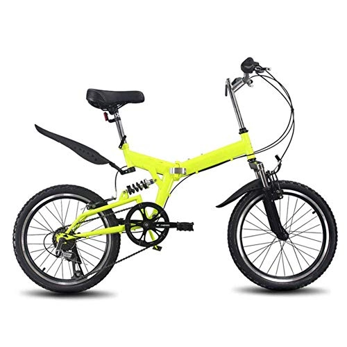 Vélos pliant : QNMM Série de bicyclettes Pliantes, idéales pour la Conduite en Ville et Les déplacements, Roues de 20 Pouces, Yellow