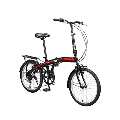 Vélos pliant : QWASZ Vélo de Vitesse Variable 7 Vitesses Léger Vélo Pliant Antidérapant Hommes et Femmes Vélo à Absorption des Chocs (Hauteur Appropriée: 130-190 Cm)