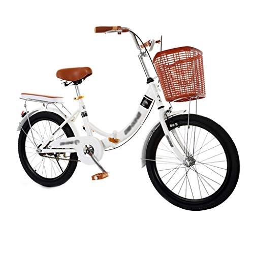 Vélos pliant : QWASZ Vélo Pliable Pliant Vélo Pliant Adulte Unisexe avec Feux Arrière et Panier de Voiture Vélo Pliant de Confort Étudiant Portable