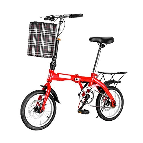 Vélos pliant : QYCloud Vélos pliants pour vélo étudiant léger, Pliant, vélo étudiant 16 Pouces, Frein à Disque Adulte mâle et Femelle Mini-vélo Portable Ultra-léger