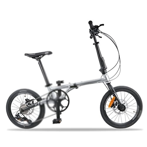 Vélos pliant : QYTEC zxc Vélo pliable pour homme 9 vitesses en acier chromé molybdène frein à disque vélo pliable 16 pouces 349 (couleur : blanc, taille : 9)