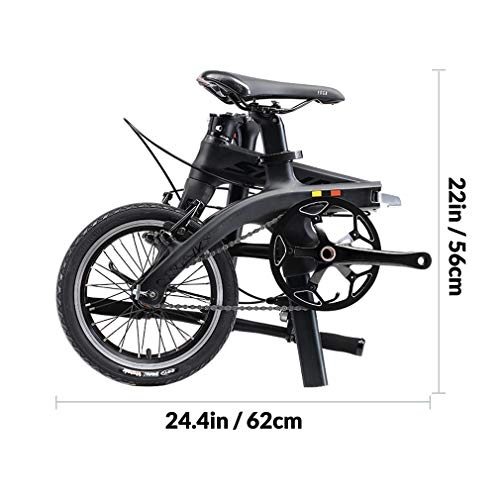Vélos pliant : SAVANE 14'' Vélo Pliant Cadre en Fiber De Carbone Engrenage Fixe Simple Vitesse Fixie Urbain Piste Vélo Mini Ville Pliable Vélo