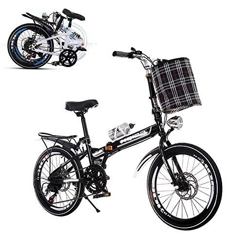 Vélos pliant : SEESEE.U Vélo Pliant pour Adulte, Mini-vélo Portable Ultra-léger pour étudiant à Vitesse Variable de 20 Pouces, Frein à Disque Double Avant et arrière Siège à 6 Vitesses réglable