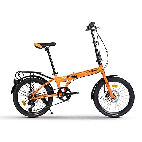 Vélos pliant : SHISHANG Vélo Pliante Universel 120cm, Pneus Super-vêtements, Transmission à Six Vitesses, Roues De 20 Pouces(Color:Orange)
