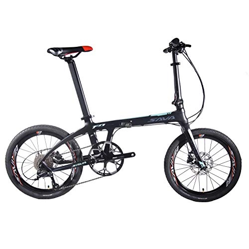 Vélos pliant : SKNIGHT vélo Pliant, 20 Pouces Vélos Pliants Portables en Fibre de Carbone Mini Ville Vélo Pliable à 22 Vitesses avec 105 etFrein à Disque Hydraulique