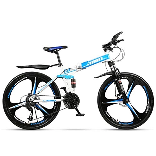 Vélos pliant : SXRKRZLB Vélos pliants Vélo pliant-26 Pouces Roue Variable Absorption Vitesse Mountain Bike Double System Shock Femmes Homme Sports de Plein air Vélo, Grand (Color : Blue, Size : 30 Speeds)