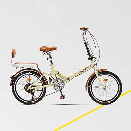 Vélos pliant : SZKP Vélo Pliant Léger À Vitesse Variable, pour Femmes Et Adultes Étudiants À La Maison, en Voyage Et Au Travail 150 * 65 * 95 Cm (Color : Yellow)