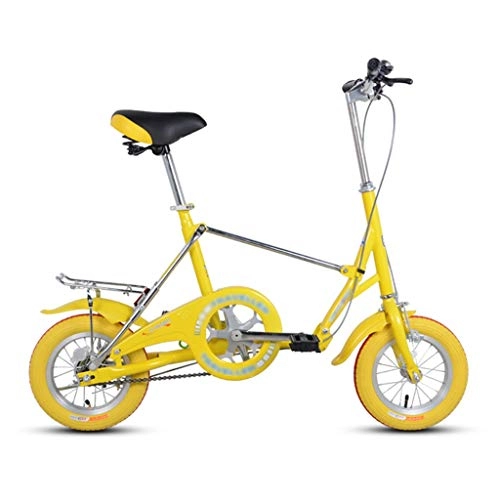 Vélos pliant : szy Et Les Femmes Petites Bicyclettes De Vélo Pliant De Vélo Pliable Vélo Pliant 12 Pouces Petite Roue Vélo Pliant Hommes (Color : Yellow, Size : 12 inches)