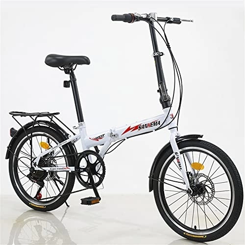 Vélos pliant : TAURU Vélo de route pliable de 50, 8 cm, vélo portable à vitesse variable pour étudiants, hommes, garçons, filles et femmes (blanc)