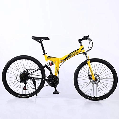 Vélos pliant : Tbagem-Yjr Unisexe VTT 26 Pouces VTT Hommes, 24x Ville De Banlieue Hardtail Vélo (Color : Yellow)