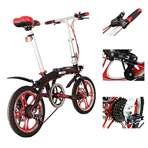 Vélos pliant : TYXTYX Vélo Pliant, Vélo 16 Pouces Roue, Ultra-léger Portable for Adultes Hommes Femmes Compact, Sièges Vélos for Le Confort, Cadre en Aluminium Léger