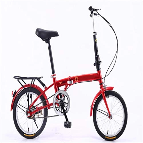Vélos pliant : Ultraléger Portable Vélo Pliant pour Les Enfants Et Les Femmes Hommes Lightweight Cadre en Aluminium Fold Bike16 Pouces, Rouge