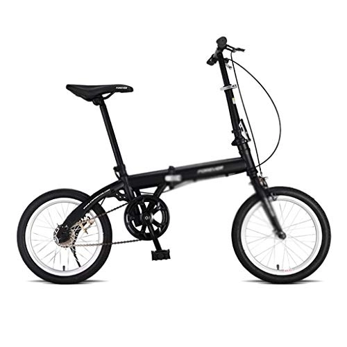 Vélos pliant : Ultraléger Vélo Portable Vélo Pliable Vélos Adultes Vélos Mini Vélo À Vitesse Variable 6 Vitesses (Color : Black, Size : 16inches)