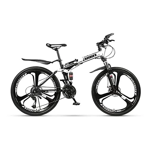 Vélos pliant : VIIPOO Vélo Montagne Adulte, vélos Montagne pliants Double Suspension, Cadre Pliable 21 / 24 / 27 Vitesses, vélo Suspension complète 26 Pouces pour Hommes ou Femmes, White-24 Stage