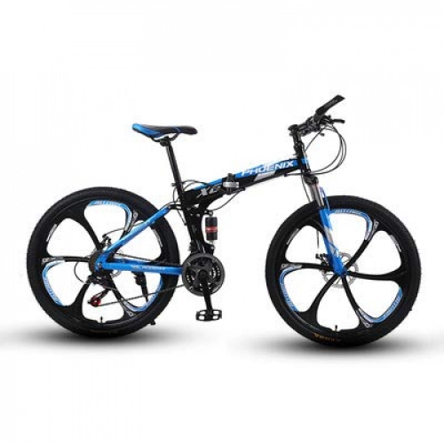 Vélos pliant : Vlo Pliant, 24"De Freins Disque Double Unisexes Double Absorption De Choc Haute Absorption De Chocs De 24" pour Vlo De Montagne, Vlo De Montagne Rapide Et Lger, BlackBlue