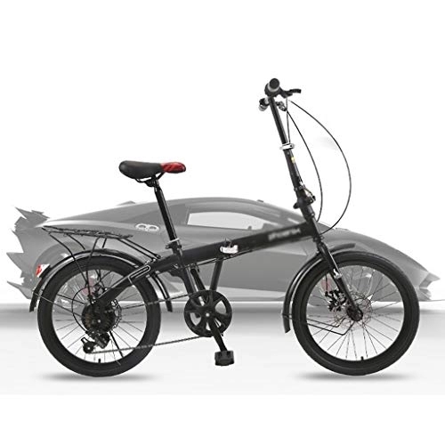 Vélos pliant : Vélo 20 Pouces Vélos Pliables Vélos Étudiants Légers Vélos Garçons Et Filles (Color : Black, Size : 20 inches)
