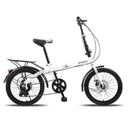 Vélos pliant : Vélo 20 Pouces Vélos Pliables Vélos Étudiants Légers Vélos Garçons Et Filles (Color : Blanc, Size : 20 inches)