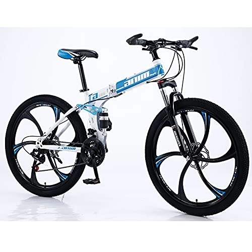 Vélos pliant : Vélo de Montagne Bicicleta Plegable Acero Alto Carbono 21 Velocidades / 24 Velocidades / 27 Velocidades / 30 Velocidades Roue Double Suspension Vélo Pliant C, 24 Speed