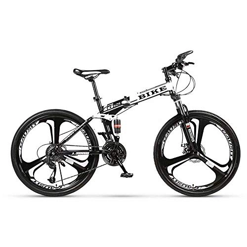 Vélos pliant : Vélo de Montagne Pliable 24 / 26 Pouces, vélo VTT avec 3 Roues de Coupe, Blanc