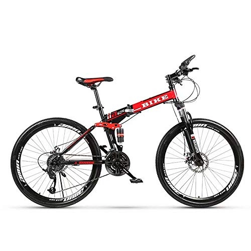 Vélos pliant : Vélo de Montagne Pliable 24 / 26 Pouces, vélo VTT avec Roue à Rayons, Noir et Rouge