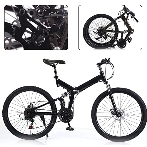 Vélos pliant : Vélo de montagne pliable 26" Futchoy 21 vitesses, frein à disque, réglable VTT, vélo de route pliable pour ville et camping