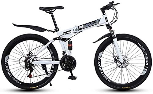 Vélos pliant : Vélo de montagne pliable 26 pouces double amortisseur de chocs cadre de queue souple VTT intégré 21 vitesses