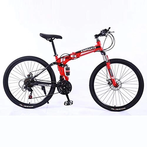 Vélos pliant : Vélo de Montagne Pliables VTT Vélos de Route 24 Pouces Poids léger Mini Vélo Pliant Petit Portable Vélo Étudiant Adulte (Red)