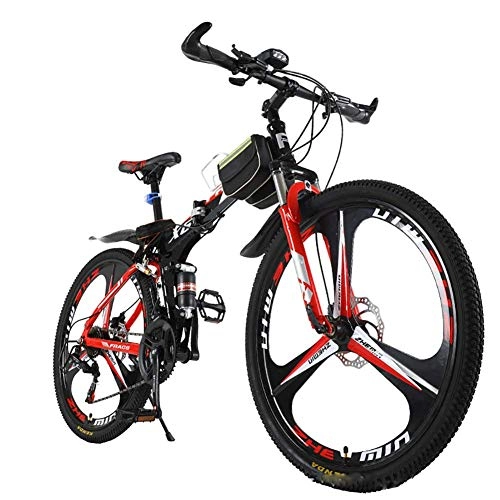 Vélos pliant : Vélo de montagne pliant, vélo à deux roues à couteau à 3 couteaux de 26 pouces, vélo à 24 vitesses, hautes bicyclettes en acier au carbone, conception d'absorption des chocs, pour sport à l'extérieur