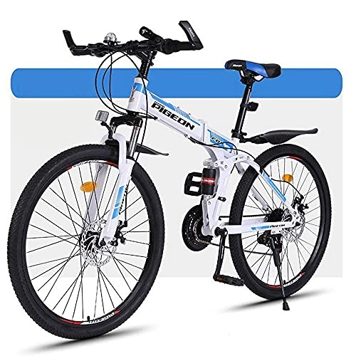 Vélos pliant : Vélo de montagne pour adulte et jeune adulte - VTT pliable - 66 cm - Vélo Ravine - Suspension complète - Double disque de frein à rayons - Pour femme et homme